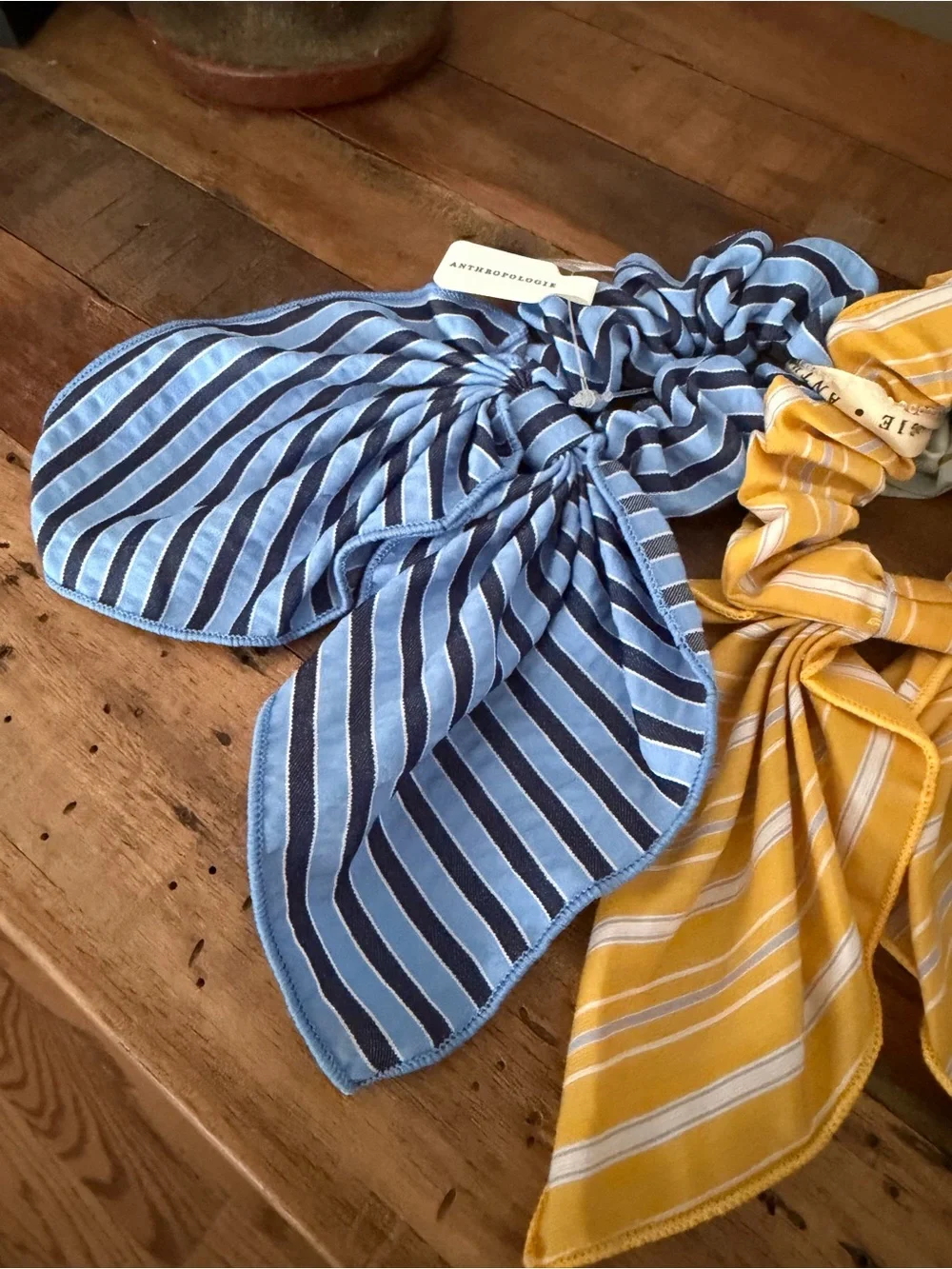 Anthropologie Stripe Bow Ponytail Accessory Set of 3